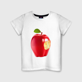 Детская футболка хлопок с принтом В яблочко! в Екатеринбурге, 100% хлопок | круглый вырез горловины, полуприлегающий силуэт, длина до линии бедер | apple | в яблочко | любовь | яблоко