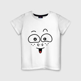 Детская футболка хлопок с принтом Игривая рожица в Екатеринбурге, 100% хлопок | круглый вырез горловины, полуприлегающий силуэт, длина до линии бедер | 