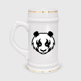 Кружка пивная с принтом Харизматичная панда в Екатеринбурге,  керамика (Материал выдерживает высокую температуру, стоит избегать резкого перепада температур) |  объем 630 мл | 