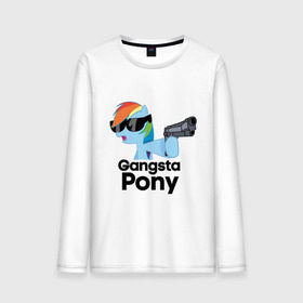 Мужской лонгслив хлопок с принтом Gangsta pony в Екатеринбурге, 100% хлопок |  | gangsta pony | my little pony | pony | брони | ганста пони | оружие | очки | пистолет | пони