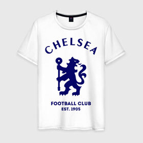 Мужская футболка хлопок с принтом Челси Футбольный клуб Chelsea в Екатеринбурге, 100% хлопок | прямой крой, круглый вырез горловины, длина до линии бедер, слегка спущенное плечо. | chelsea | клуб | спорт | футбол | челси футбольный клуб