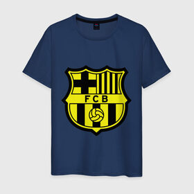 Мужская футболка хлопок с принтом Barcelona logo в Екатеринбурге, 100% хлопок | прямой крой, круглый вырез горловины, длина до линии бедер, слегка спущенное плечо. | barcelona | fc | fc barcelona | footbal club | барселона | лого | логотип | спорт | футбол | футбольный клуб