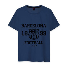 Мужская футболка хлопок с принтом Barcelona 1899 в Екатеринбурге, 100% хлопок | прямой крой, круглый вырез горловины, длина до линии бедер, слегка спущенное плечо. | barcelona | fc | fc barcelona | footbal club | барселона | лого | логотип | спорт | футбол | футбольный клуб