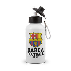 Бутылка спортивная с принтом Barcelona FC в Екатеринбурге, металл | емкость — 500 мл, в комплекте две пластиковые крышки и карабин для крепления | barcelona | fc | fc barcelona | footbal club | барселона | лого | логотип | спорт | футбол | футбольный клуб