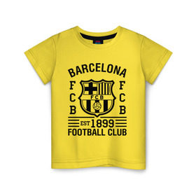 Детская футболка хлопок с принтом FC Barcelona в Екатеринбурге, 100% хлопок | круглый вырез горловины, полуприлегающий силуэт, длина до линии бедер | barcelona | fc | fc barcelona | footbal club | барселона | лого | логотип | спорт | футбол | футбольный клуб