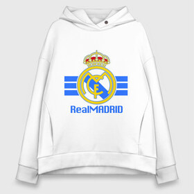 Женское худи Oversize хлопок с принтом Real Madrid в Екатеринбурге, френч-терри — 70% хлопок, 30% полиэстер. Мягкий теплый начес внутри —100% хлопок | боковые карманы, эластичные манжеты и нижняя кромка, капюшон на магнитной кнопке | 1902 | fc | footbal club | real madrid | лого | логотип | реал мадрид | спорт | футбол | футбольный клуб