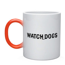 Кружка хамелеон с принтом Watch Dogs в Екатеринбурге, керамика | меняет цвет при нагревании, емкость 330 мл | Тематика изображения на принте: watch dogs