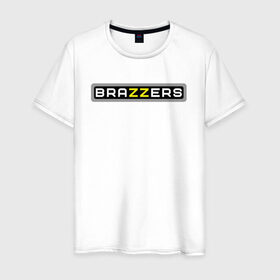 Мужская футболка хлопок с принтом Brazzers в Екатеринбурге, 100% хлопок | прямой крой, круглый вырез горловины, длина до линии бедер, слегка спущенное плечо. | brazzers