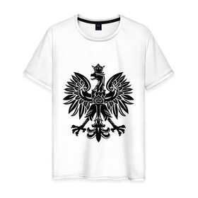 Мужская футболка хлопок с принтом Имперский орел в Екатеринбурге, 100% хлопок | прямой крой, круглый вырез горловины, длина до линии бедер, слегка спущенное плечо. | геральдика | герб | империя | орел | птица