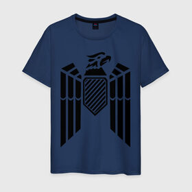 Мужская футболка хлопок с принтом Немецкий гербовый орел в Екатеринбурге, 100% хлопок | прямой крой, круглый вырез горловины, длина до линии бедер, слегка спущенное плечо. | геральдика | герб | орел | птица