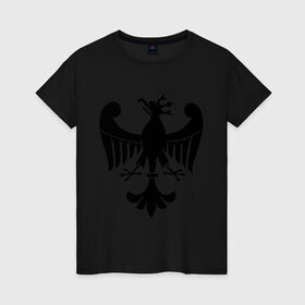 Женская футболка хлопок с принтом Средневековый рисунок орла в Екатеринбурге, 100% хлопок | прямой крой, круглый вырез горловины, длина до линии бедер, слегка спущенное плечо | век | геральдика | герб | орел | рисунок | средневековье | средний