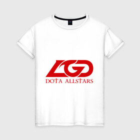 Женская футболка хлопок с принтом LGD Dota 2 в Екатеринбурге, 100% хлопок | прямой крой, круглый вырез горловины, длина до линии бедер, слегка спущенное плечо | all | dota | dota2 | lgd | stars | дота | дота2 | лгд