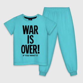 Детская пижама хлопок с принтом War is over if you want в Екатеринбурге, 100% хлопок |  брюки и футболка прямого кроя, без карманов, на брюках мягкая резинка на поясе и по низу штанин
 | over | swag | want | war | you | война | если | кончилась | окончена | свэг | хочешь