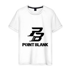 Мужская футболка хлопок с принтом Point Blank в Екатеринбурге, 100% хлопок | прямой крой, круглый вырез горловины, длина до линии бедер, слегка спущенное плечо. | pb | поинт блэнк