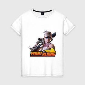 Женская футболка хлопок с принтом Point Blank в Екатеринбурге, 100% хлопок | прямой крой, круглый вырез горловины, длина до линии бедер, слегка спущенное плечо | point blank | поинт блэнк
