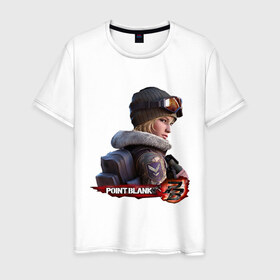 Мужская футболка хлопок с принтом Point Blank в Екатеринбурге, 100% хлопок | прямой крой, круглый вырез горловины, длина до линии бедер, слегка спущенное плечо. | 