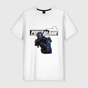 Мужская футболка премиум с принтом Point Blank в Екатеринбурге, 92% хлопок, 8% лайкра | приталенный силуэт, круглый вырез ворота, длина до линии бедра, короткий рукав | point blank | поинт блэнк