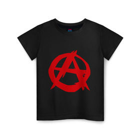 Детская футболка хлопок с принтом Анархист в Екатеринбурге, 100% хлопок | круглый вырез горловины, полуприлегающий силуэт, длина до линии бедер | Тематика изображения на принте: анархия | мама