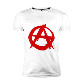 Мужская футболка премиум с принтом Анархист в Екатеринбурге, 92% хлопок, 8% лайкра | приталенный силуэт, круглый вырез ворота, длина до линии бедра, короткий рукав | анархия | мама