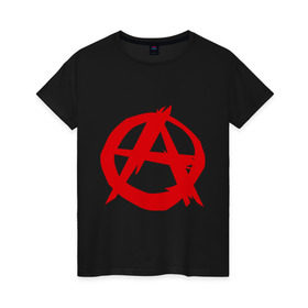 Женская футболка хлопок с принтом Анархист в Екатеринбурге, 100% хлопок | прямой крой, круглый вырез горловины, длина до линии бедер, слегка спущенное плечо | анархия | мама