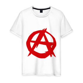 Мужская футболка хлопок с принтом Анархист в Екатеринбурге, 100% хлопок | прямой крой, круглый вырез горловины, длина до линии бедер, слегка спущенное плечо. | Тематика изображения на принте: анархия | мама