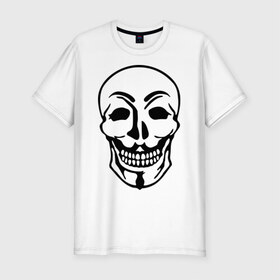 Мужская футболка премиум с принтом Анонимус - череп в Екатеринбурге, 92% хлопок, 8% лайкра | приталенный силуэт, круглый вырез ворота, длина до линии бедра, короткий рукав | скелет