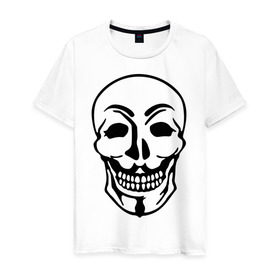 Мужская футболка хлопок с принтом Анонимус - череп в Екатеринбурге, 100% хлопок | прямой крой, круглый вырез горловины, длина до линии бедер, слегка спущенное плечо. | скелет