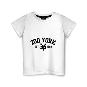 Детская футболка хлопок с принтом Zoo York в Екатеринбурге, 100% хлопок | круглый вырез горловины, полуприлегающий силуэт, длина до линии бедер | 300 | york | zoo | антибренд | зоо | йорк