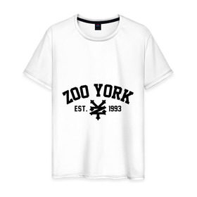 Мужская футболка хлопок с принтом Zoo York в Екатеринбурге, 100% хлопок | прямой крой, круглый вырез горловины, длина до линии бедер, слегка спущенное плечо. | 300 | york | zoo | антибренд | зоо | йорк