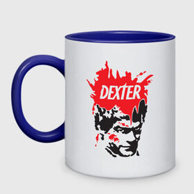 Кружка двухцветная с принтом Сериал Декстер (Dexter) в Екатеринбурге, керамика | объем — 330 мл, диаметр — 80 мм. Цветная ручка и кайма сверху, в некоторых цветах — вся внутренняя часть | 