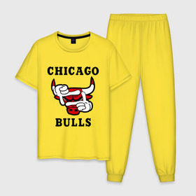 Мужская пижама хлопок с принтом Chicago Bulls Swag в Екатеринбурге, 100% хлопок | брюки и футболка прямого кроя, без карманов, на брюках мягкая резинка на поясе и по низу штанин
 | bulls | chicago | new | swag | буллс | чикаго