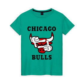 Женская футболка хлопок с принтом Chicago Bulls Swag в Екатеринбурге, 100% хлопок | прямой крой, круглый вырез горловины, длина до линии бедер, слегка спущенное плечо | bulls | chicago | new | swag | буллс | чикаго