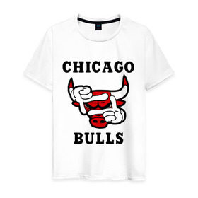 Мужская футболка хлопок с принтом Chicago Bulls Swag в Екатеринбурге, 100% хлопок | прямой крой, круглый вырез горловины, длина до линии бедер, слегка спущенное плечо. | bulls | chicago | new | swag | буллс | чикаго