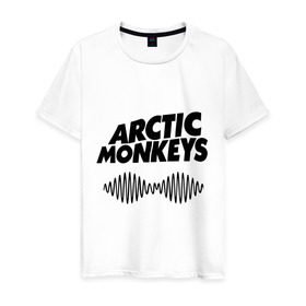 Мужская футболка хлопок с принтом Arctic monkeys wave в Екатеринбурге, 100% хлопок | прямой крой, круглый вырез горловины, длина до линии бедер, слегка спущенное плечо. | arctic monkeys