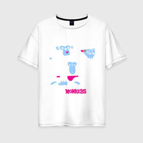 Женская футболка хлопок Oversize с принтом Arctic monkeys в Екатеринбурге, 100% хлопок | свободный крой, круглый ворот, спущенный рукав, длина до линии бедер
 | арктик манкис | меломанам