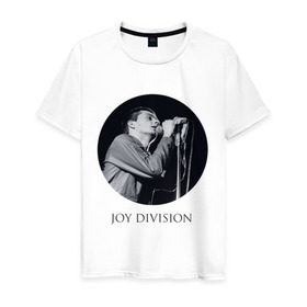 Мужская футболка хлопок с принтом Joy division круг в Екатеринбурге, 100% хлопок | прямой крой, круглый вырез горловины, длина до линии бедер, слегка спущенное плечо. | joy division