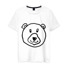 Мужская футболка хлопок с принтом Медведь в Екатеринбурге, 100% хлопок | прямой крой, круглый вырез горловины, длина до линии бедер, слегка спущенное плечо. | русь