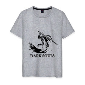 Мужская футболка хлопок с принтом Dark Souls в Екатеринбурге, 100% хлопок | прямой крой, круглый вырез горловины, длина до линии бедер, слегка спущенное плечо. | dark souls