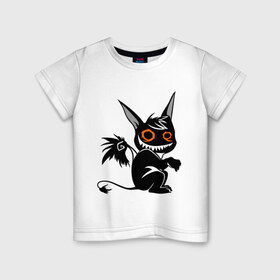 Детская футболка хлопок с принтом Маленький демон в Екатеринбурге, 100% хлопок | круглый вырез горловины, полуприлегающий силуэт, длина до линии бедер | крылья