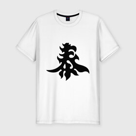 Мужская футболка премиум с принтом Японский иероглиф - Богатство в Екатеринбурге, 92% хлопок, 8% лайкра | приталенный силуэт, круглый вырез ворота, длина до линии бедра, короткий рукав | богатство | иероглиф | калллиграфия | китай | япония