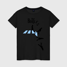 Женская футболка хлопок с принтом The Beatles break down в Екатеринбурге, 100% хлопок | прямой крой, круглый вырез горловины, длина до линии бедер, слегка спущенное плечо | beatles | break | down | битлз | группа | падение