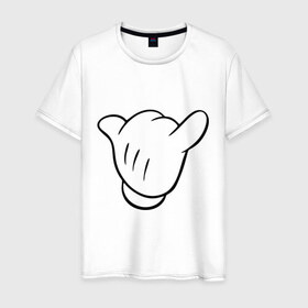 Мужская футболка хлопок с принтом Перчатка Swag в Екатеринбурге, 100% хлопок | прямой крой, круглый вырез горловины, длина до линии бедер, слегка спущенное плечо. | 