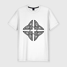 Мужская футболка премиум с принтом Кельтский орнамент в Екатеринбурге, 92% хлопок, 8% лайкра | приталенный силуэт, круглый вырез ворота, длина до линии бедра, короткий рукав | 