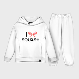 Детский костюм хлопок Oversize с принтом I LOVE SQUASH в Екатеринбурге,  |  | squash | ракетка | сквош