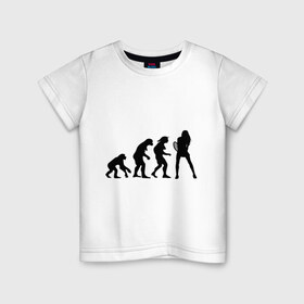 Детская футболка хлопок с принтом Tennis evolution в Екатеринбурге, 100% хлопок | круглый вырез горловины, полуприлегающий силуэт, длина до линии бедер | ракетка | тенис | теннис | теннисист