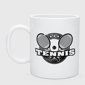 Кружка с принтом Tennis в Екатеринбурге, керамика | объем — 330 мл, диаметр — 80 мм. Принт наносится на бока кружки, можно сделать два разных изображения | ракетка | тенис | теннис | теннисист