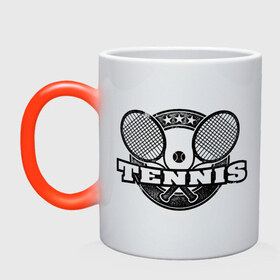 Кружка хамелеон с принтом Tennis в Екатеринбурге, керамика | меняет цвет при нагревании, емкость 330 мл | ракетка | тенис | теннис | теннисист