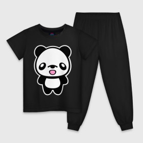 Детская пижама хлопок с принтом Маленькая пандочка в Екатеринбурге, 100% хлопок |  брюки и футболка прямого кроя, без карманов, на брюках мягкая резинка на поясе и по низу штанин
 | Тематика изображения на принте: панда