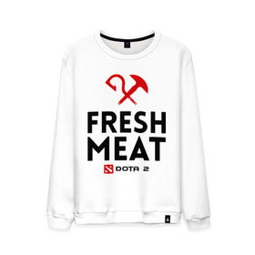 Мужской свитшот хлопок с принтом Fresh meat в Екатеринбурге, 100% хлопок |  | dota | fresh | meat | pudge | дота | мясо | пудж | свежее