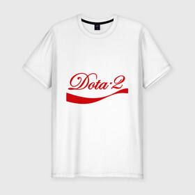 Мужская футболка премиум с принтом Dota 2 Coca cola в Екатеринбурге, 92% хлопок, 8% лайкра | приталенный силуэт, круглый вырез ворота, длина до линии бедра, короткий рукав | Тематика изображения на принте: coca | cola | dota | дота | кола